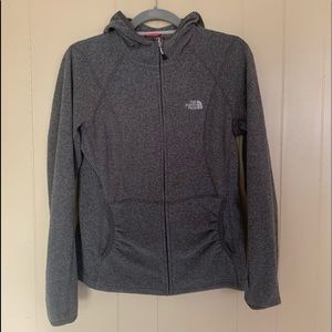 The north face, grey, lightweight fleece, FZ, M